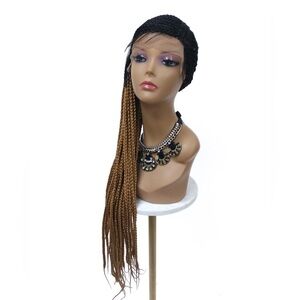 Lace Front Long Brown and Honey Blonde Braided Wig